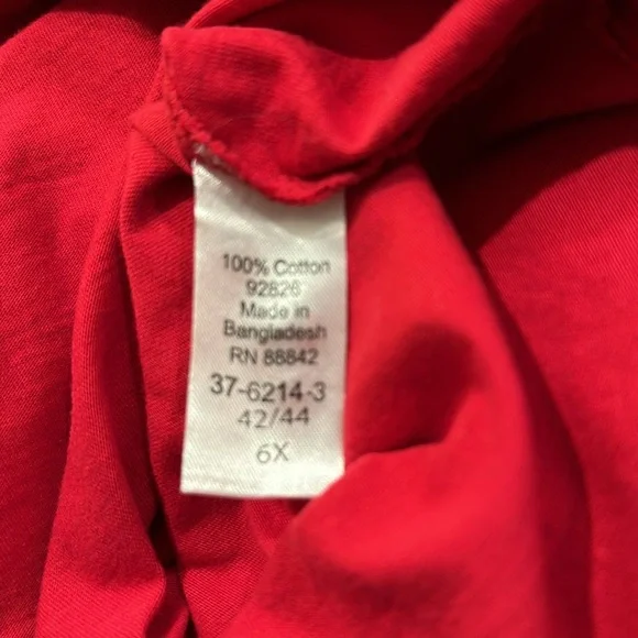 Women Within 6X (42–44) Plus Red t-shirt, 100% cotton - Picture 5 of 5